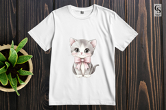 Cute Kitten with Pink Bow Clipart Sublimation PNG Product Image 3