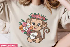 Happy mother's day PNG ,Cute Animals Mothers Day Clipart PNG Product Image 3