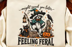 Nocturnal Nonsense Halloween Opossum PNG, Funny Witchy Woodl Product Image 3