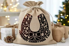 Cowboy Christmas Horseshoe SVG, PNG Cut file Silhouette Product Image 4