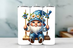 Gnome Spring Tumbler Wrap Sublimation PNG Design Product Image 1