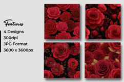 Red Rose Glitter Digital Paper Pattern Product Image 3