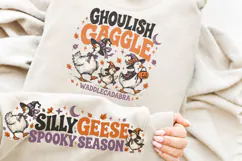 Ghoulish Gaggle Front Sleeve PNG, Halloween Goose Sleeve Shi Product Image 3