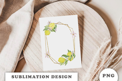 Watercolor Lemons Gold Frame png Product Image 3