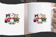 Cute Christmas cats png design for T-shirts Product Image 3