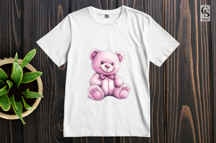 Cute Pink Teddy Bear Clipart Sublimation PNG Product Image 3