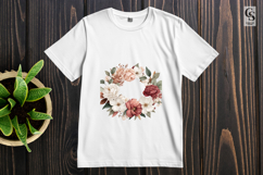 Vintage Rose Floral Wreath Clipart Sublimation PNG Product Image 2