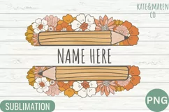 Retro Teacher SVG | Custom Teacher SVG | Pencil Sublimation Product Image 2