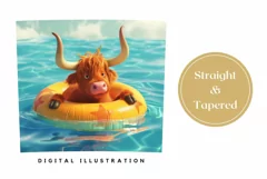 Highland Cow Tumbler Wrap Design, Summer Animals Tumbler Product Image 3