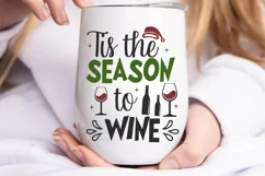 Tis the season to wine SVG, Christmas SVG Product Image 3