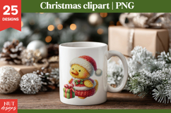 Knitted Christmas Bundle, Crochet Christmas Duck Clipart Product Image 2