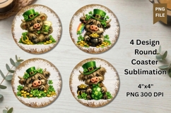 Coaster Square and Round Sublimation PNG Highland Cow Product Image 3