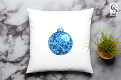 Blue Glass Frosted Ornament Clipart PNG Product Image 3