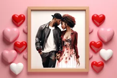 Valentines Day Black Couple Clipart, Black Couple Clipart Product Image 3