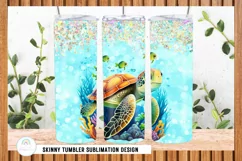 Ocean Turtle Tumbler Sublimation Design Product Image 3