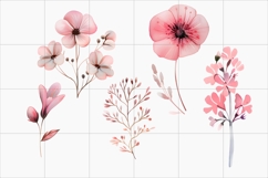 Pink Wildflower Decoration Clipart PNG, Watercolor Flower Product Image 3