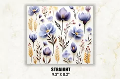 Iris Floral Tumbler Wrap | Floral Tumbler Sublimation Product Image 3