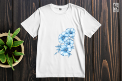 Blue Floral Corner Clipart Sublimation PNG Product Image 3