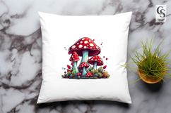 Red Fantasy Mushroom Clipart Sublimation PNG Product Image 3