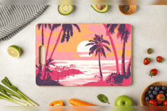 Pink Tropical Island Cutting Boards sublimation Designs Product Image 3