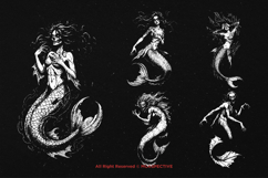 10 Bundle Dark Art Mermaid Girl Women Siren Sea Myth Magical Product Image 5