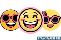 Retro Happy Smiles Clipart, Happy Smiles Watercolor Product Image 1