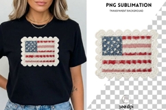 Patriotic Patchwork Flag PNG, USA Fabric Flag Clipart Product Image 3