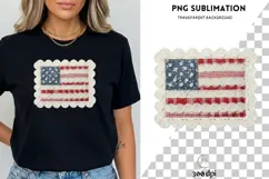 Patriotic Patchwork Flag PNG, USA Fabric Flag Clipart Product Image 3