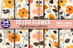 Retro flower pattern floral Digital Paper Background Bundle Product Image 4
