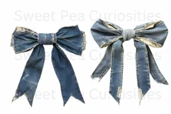 Bows, Denim, Ephemera, Shabby Chic , PNG, Clipart Product Image 3