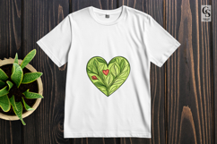 Green Leaf Heart Botanical Clipart Sublimation PNG Product Image 2
