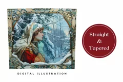 Art Christmas Tumbler Template, Winter Forest Tumbler Design Product Image 3