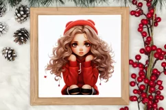 Cute Christmas Little Girl Sublimation Clipart Product Image 3