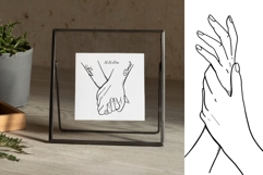 Couple Holding Hands SVG PNG, Minimalist Silhouette Line Art Product Image 3