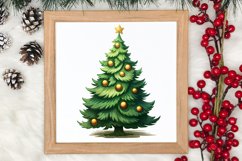 Watercolor Christmas tree clipart, Christmas tree Clipart Product Image 3