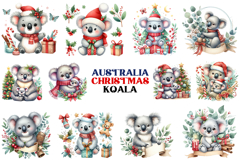 Australia Christmas Koala Watercolor Product Image 3