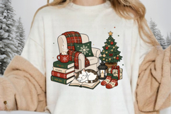 Cozy Christmas Cat PNG Clipart, Sleeping Cat on Book Product Image 2