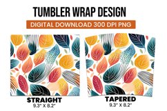 Abstract Shapes And Leaves Tumbler Wrap Sublimation Product Image 3