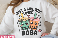 Just A Girl Who Loves Boba PNG, Boba Sublimation PNG Product Image 3