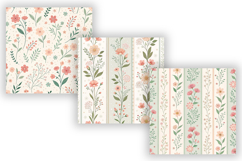Pastel Floral Seamless Pattern Bundle, Cottagecore Floral Product Image 3