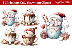 Christmas Cute-Snowman Clipart PNG Product Image 1