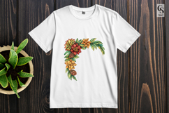 Tropical Floral Corner Border Clipart PNG Product Image 2