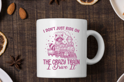 I Drive The Crazy Train Funny Raccoon SVG Sarcastic T-Shirt Product Image 3
