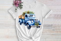 Blue Christmas Watercolor Clipart Sublimation Product Image 3