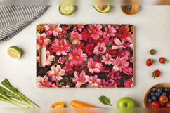 Pink Flowers Garden Cutting Boards sublimation Design Product Image 3