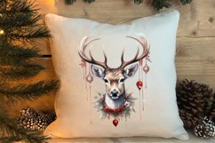 Watercolor Christmas Deer Sublimation Bundle, Christmas Deer Product Image 3