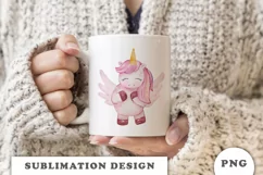 Watercolor cute unicorn sublimation png Product Image 3