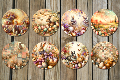 Shabby chic Easter | spring Car coaster &amp; key chain designs Product Image 3