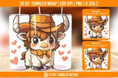Highland Cow Tumbler Wrap Designs, Sublimation Wrap Product Image 1