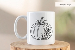 Hand Drawn Pumpkin SVG With Leaf Branch Product Image 3